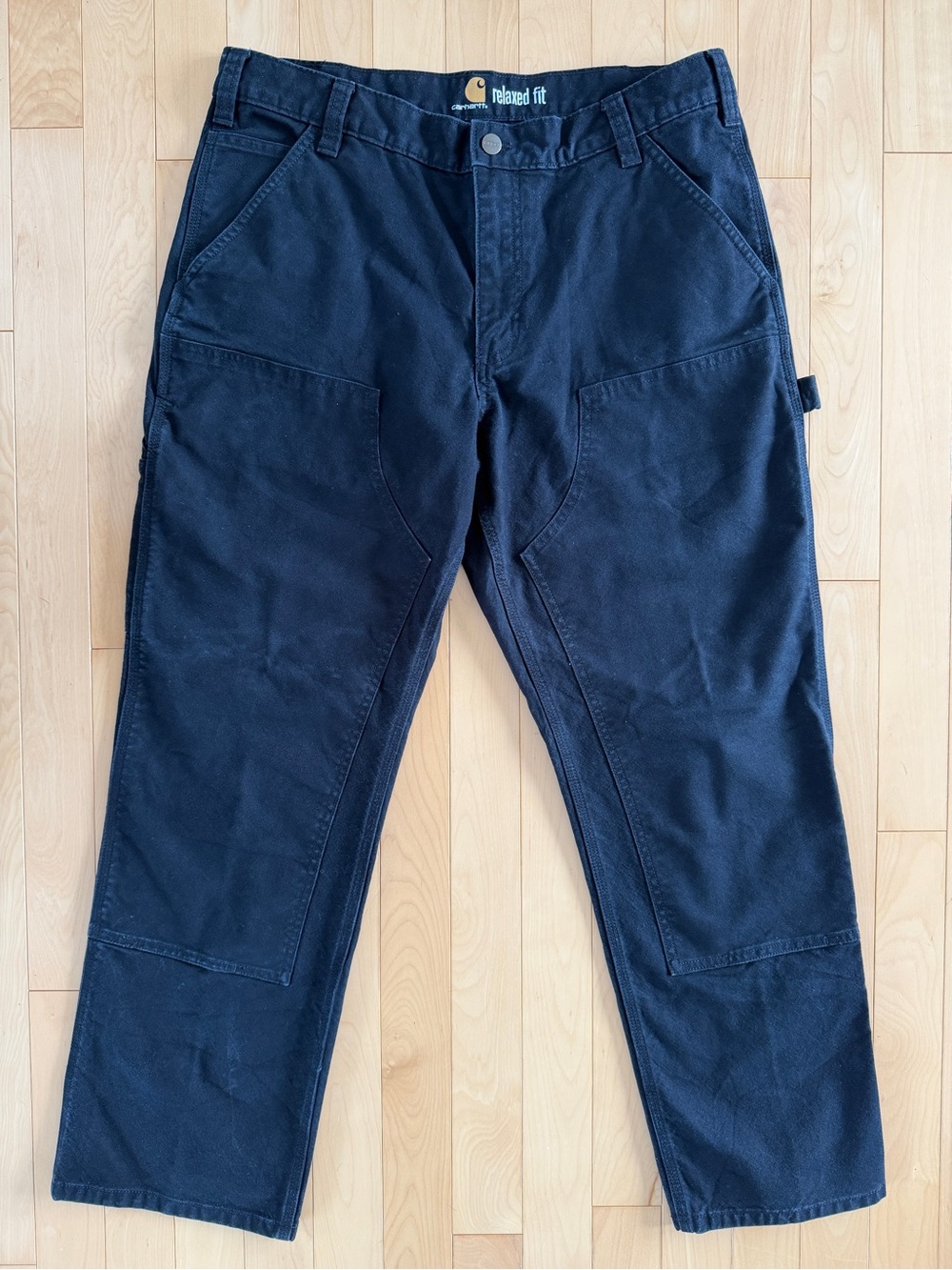 Carhartt relaxed fit double knee carpenter black pants size 36x30